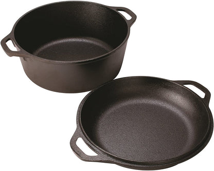 Lodge L8DD3 Cast Iron Double Dutch Oven 5-Quart Black - Cash Converters