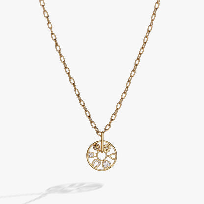 Love and Luck Wheel Charm Necklace