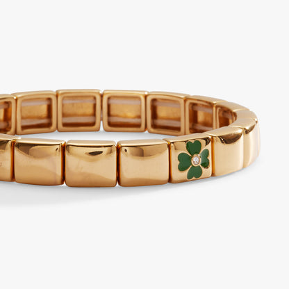 Lucky Four-Leaf Clover Stretch Bracelet