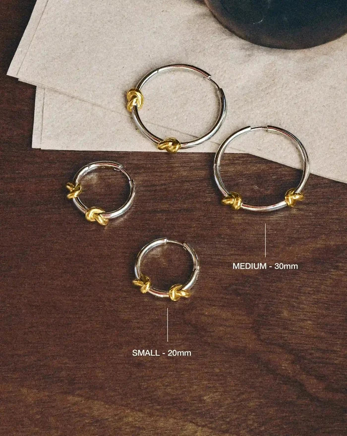 Lucy Williams Medium Knot Hoop Earrings | Mixed Metal Earrings Missoma