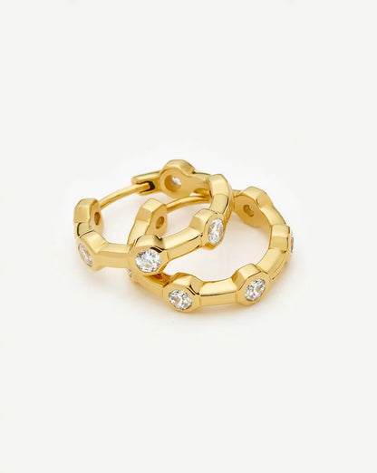 Lucy Williams Tennis Small Hoop Earrings | 18ct Gold Plated Earrings Missoma