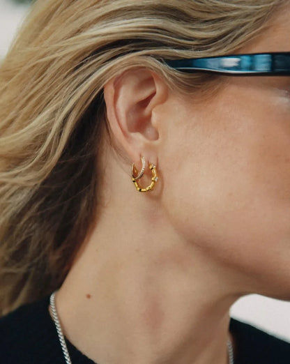 Lucy Williams Tennis Small Hoop Earrings | 18ct Gold Plated Earrings Missoma