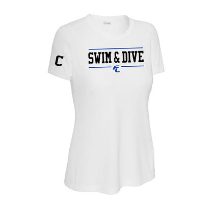 Ludlowe Girls Swim & Dive Short Sleeve Logowear Fairfield Ludlowe Girls Swim & Dive White Ladies XS