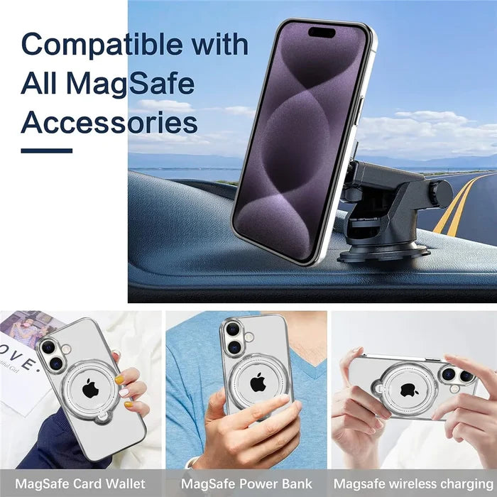 Clear phone case compatible with MagSafe accessories.