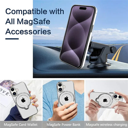 Clear phone case compatible with MagSafe accessories.