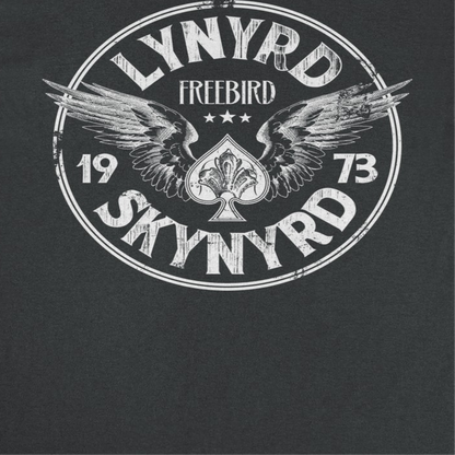 Lynyrd Skynyrd Firebird 1973 Ace Circle White Black T-Shirt