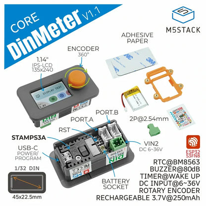 M5Stack Din Meter v1.1 with M5StampS3A - m5stack-store