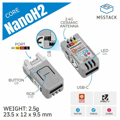 M5Stack NanoH2 Dev Kit (ESP32-H2) - m5stack-store