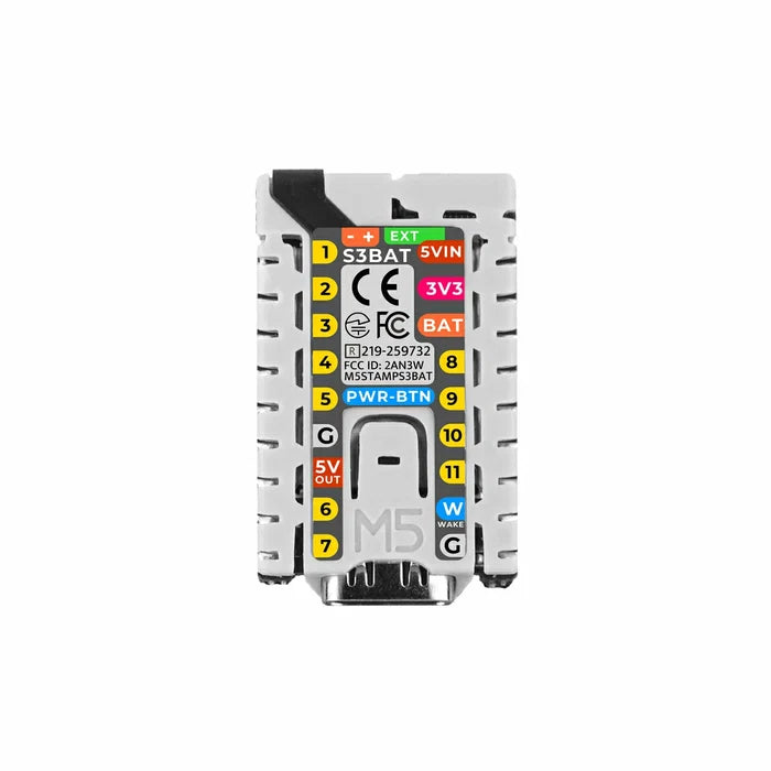 M5StampS3 BAT Module with 2.54 Header Pin - m5stack-store