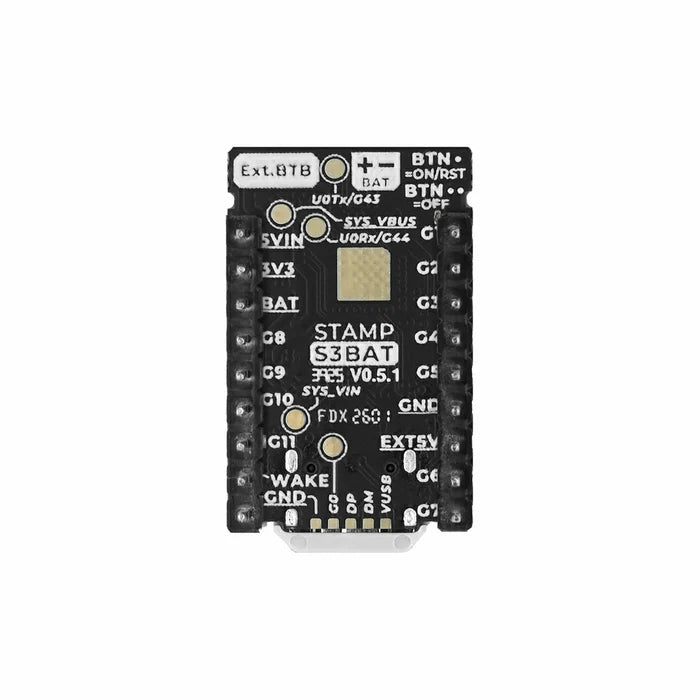 M5StampS3 BAT Module with 2.54 Header Pin - m5stack-store