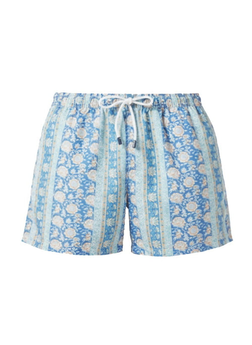 Swimshorts Fedeli Madeira Printed Swim Shorts Denim Linen Effect Apoella