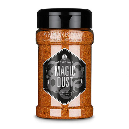 Magic Dust Rub von Ankerkraut im Gewürzstreuer vor weißem Hintergrund.