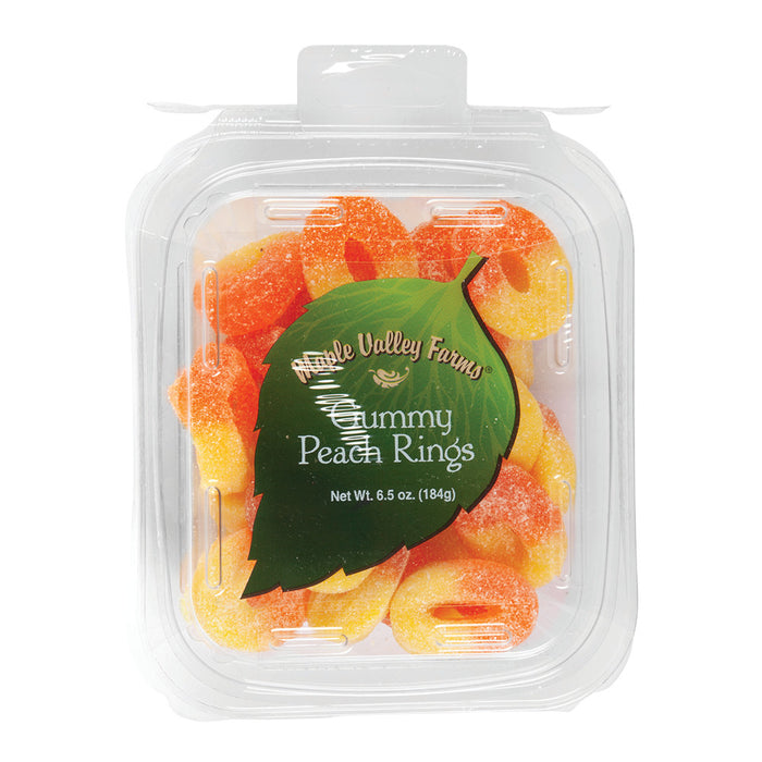 Maple Valley Farms Gummy Peach Rings Candy Peg Tub - 6 Count