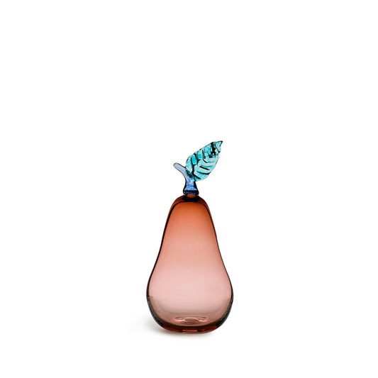 Marianne Pear Paperweight in Copper and Ruby