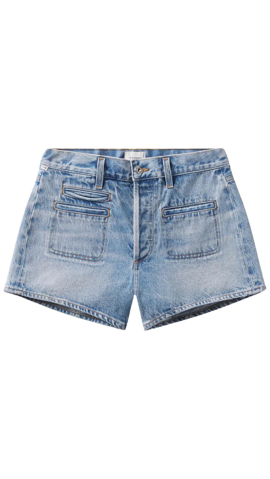 Marlow Welt Pocket Short-Denim-Uniquities