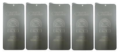 Five matte ceramic screen protectors.