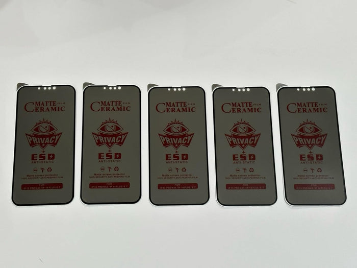 Five matte ceramic privacy screen protectors.