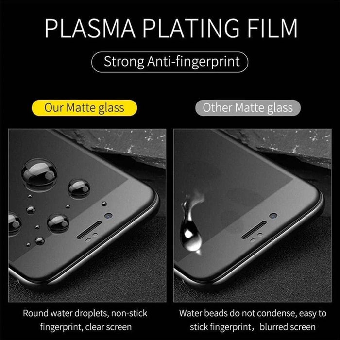 Matte glass screen protector comparison.