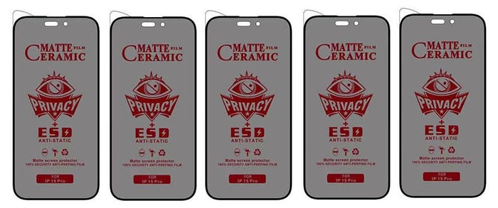 Five matte ceramic privacy screen protectors.