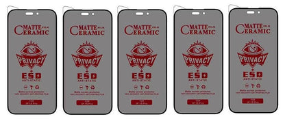 Five matte ceramic privacy screen protectors.