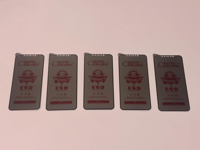 Five matte ceramic privacy screen protectors.