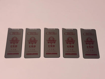 Five matte ceramic privacy screen protectors.