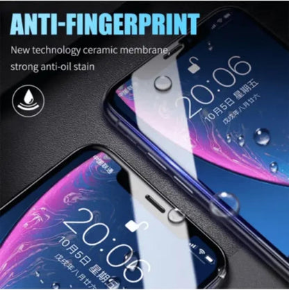 Anti-fingerprint ceramic screen protector.