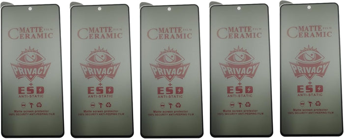 Five matte ceramic privacy screen protectors.