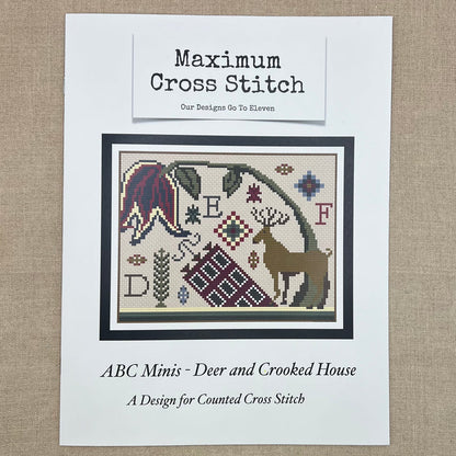 Maximum Cross Stitch - ABC Minis: Deer and Crooked House - Booklet Chart and/or Roxy Floss