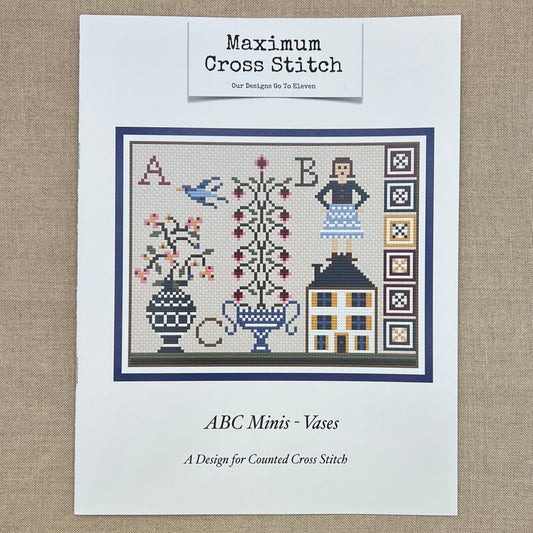 Maximum Cross Stitch - ABC Minis: Vases - Booklet Chart and/or Roxy Floss