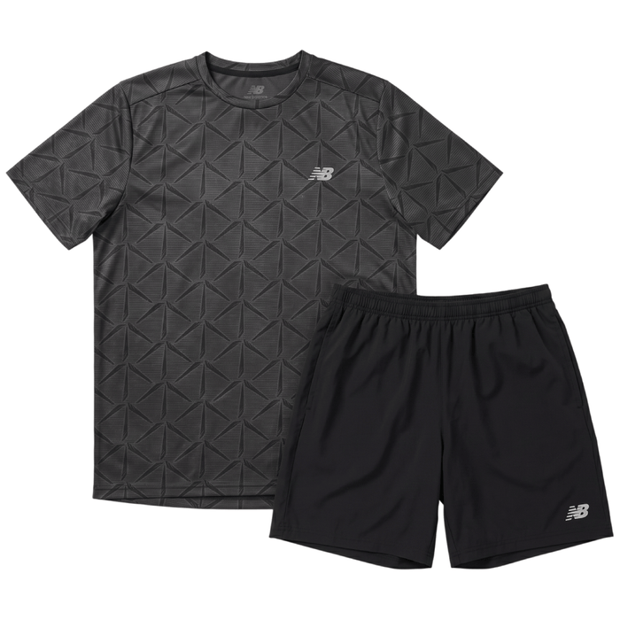 New Balance Men's 2 Piece Co Ord Set Black T-Shirt & Shorts