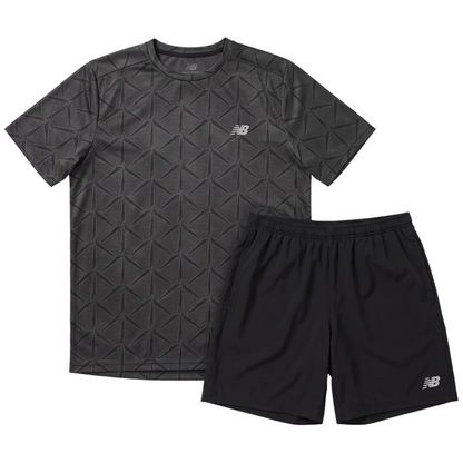 New Balance Men's 2 Piece Co Ord Set Black T-Shirt & Shorts