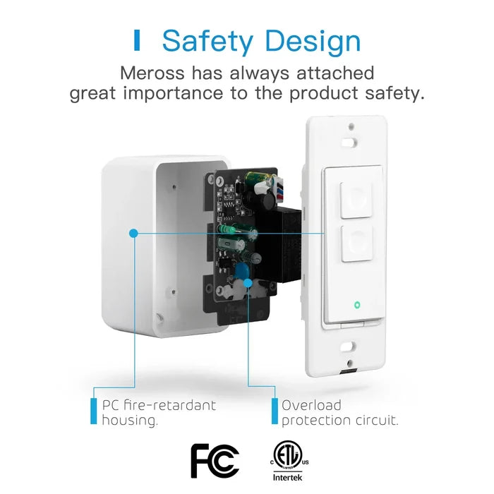 a white smart home security device with the text safety design