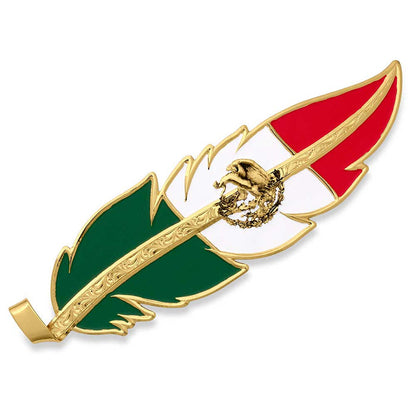 Mexico Flag Gold Hat Feather