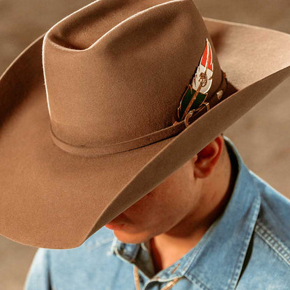 Mexico Flag Gold Hat Feather