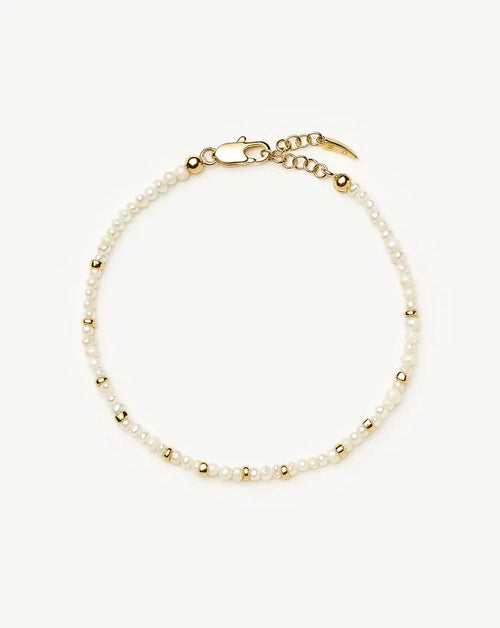 Micro Pearl Beaded Bracelet | 18ct Gold Plated/Pearl Bracelets Missoma