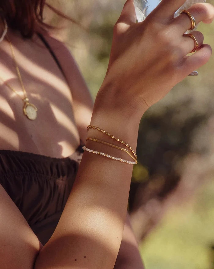 Micro Pearl Beaded Bracelet | 18ct Gold Plated/Pearl Bracelets Missoma