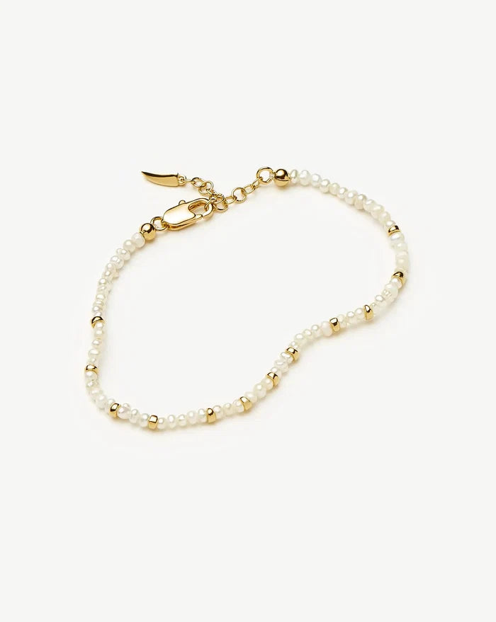 Micro Pearl Beaded Bracelet | 18ct Gold Plated/Pearl Bracelets Missoma
