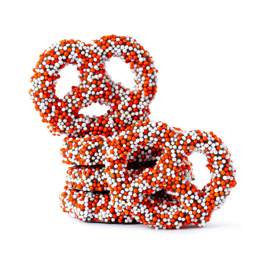 Milk Chocolatey Coated Harvest Nonpareil Mini Pretzels - 15 LB