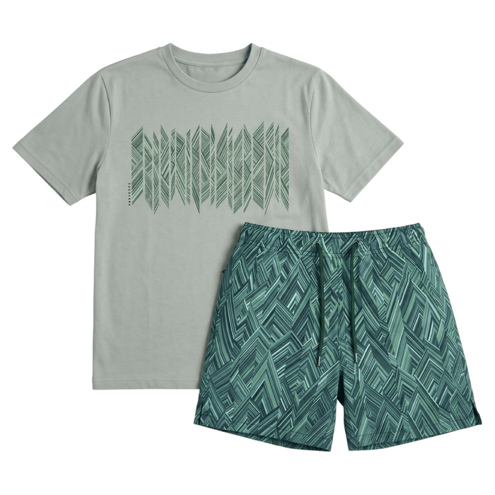 Moda Bandidos Infant's 2-Piece Co-Ord Set – Smoke Green/Green   (T-Shirt & Shorts)
