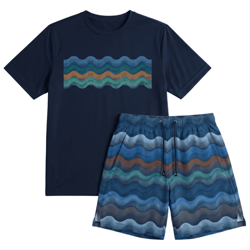 Moda Bandidos Men's 2-Piece Co-Ord Set – Navy/Blue   (T-Shirt & Shorts)