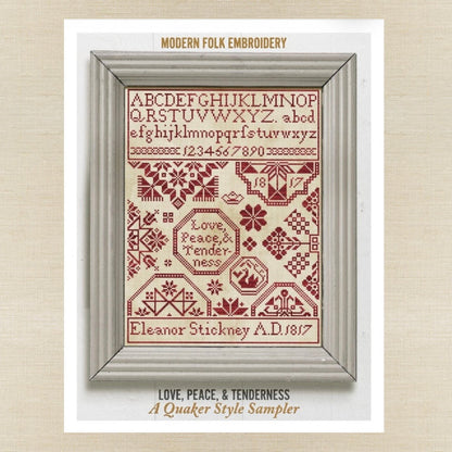 Modern Folk Embroidery - Love, Peace, & Tenderness - Booklet Chart IH and/or Roxy Floss