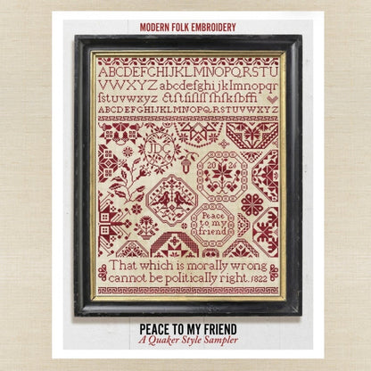 Modern Folk Embroidery - Peace To My Friend - Booklet Chart IH