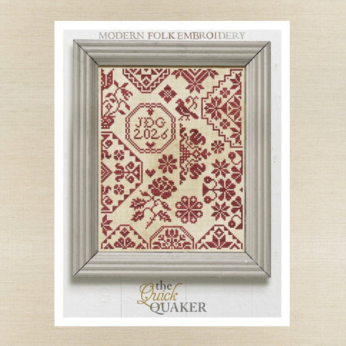 Modern Folk Embroidery - The Quick Quaker - Booklet Chart IH and/or Roxy Floss