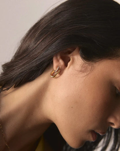 Molten Classic Small Hoop Earrings | 18ct Gold Plated Earrings Missoma