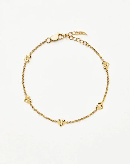 Molten Heart Mini Charm Bracelet | 18ct Gold Vermeil Bracelet Missoma