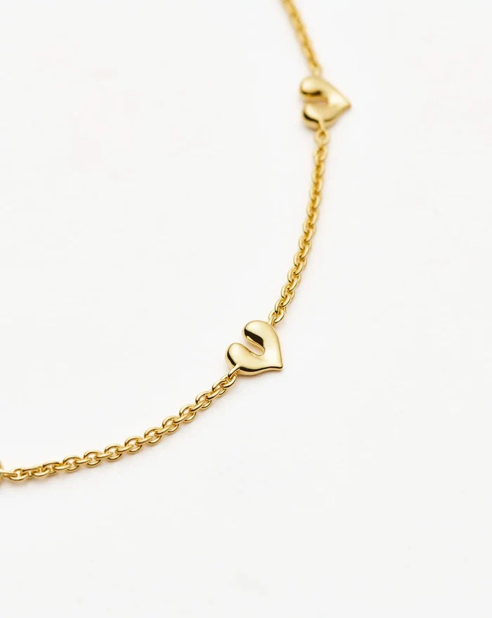 Molten Heart Mini Charm Bracelet | 18ct Gold Vermeil Bracelet Missoma