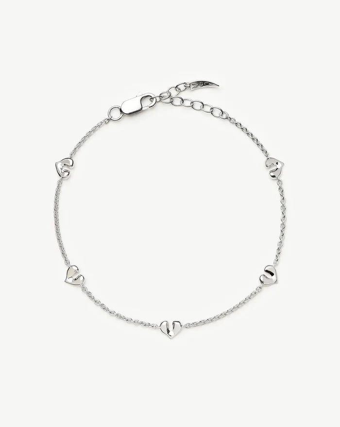 Molten Heart Mini Charm Bracelet | Sterling Silver Bracelet Missoma