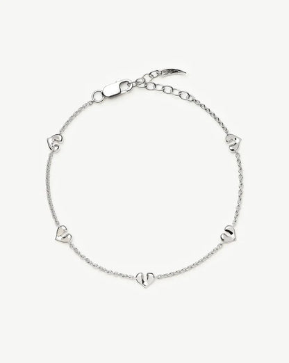 Molten Heart Mini Charm Bracelet | Sterling Silver Bracelet Missoma