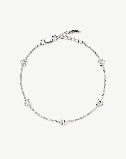 Molten Heart Mini Charm Bracelet | Sterling Silver Bracelet Missoma